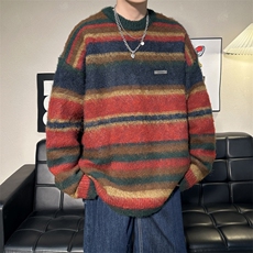 2023领毛衣男秋冬季翻领针织衫潮流宽松慵懒风，男装针织衫/毛衣，星座716-4