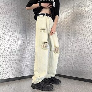 时尚都市文艺原宿牛仔裤春季中腰修身长裤男C947P42图片