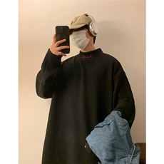 现货/半高领刺绣德绒长袖打底衫B219A-DR2506-P25/DR2506JR-P35，男装T恤，电商B219A