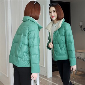 羽绒棉服女短款时尚亮面棉衣冬新款小个子立领百搭轻薄小棉袄外套图片