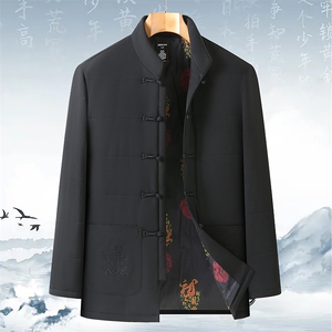 唐装男士冬季中老年风棉衣加厚外套爸爸装上衣男 BDY996-P145图片