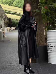 兔绒加绒加厚皮大衣女2025秋冬新款保暖百搭气质长款皮衣宽松风衣图片