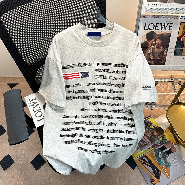2024设计感小众上衣夏季新款美式潮牌短袖T恤男现货T1695-P32,男装T恤,星座512-4