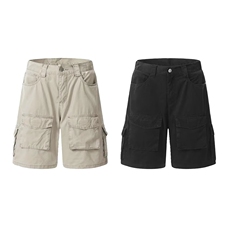 美式复古工装短裤男女休闲宽松直筒五分裤日系夏季潮流HRA23-P52，男装牛仔裤，星座208-5