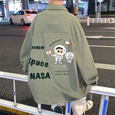 春季长袖衬衫男宽松港风衬衣男外套男CSCS290-P35，男装衬衫，电商B371