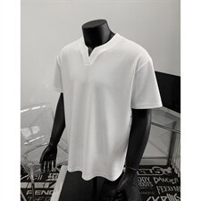 假模特批250克男装夏季新款大码宽松短袖T恤夏装V领打底衫S399P20，男装T恤，电商A233-1