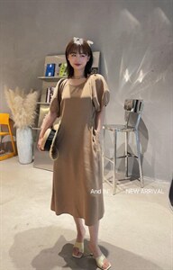 气质宽松造型连衣裙，女装连衣裙，AND IN+