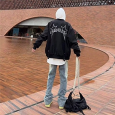网络图复古明线拼接解构水洗牛仔裤男宽松直筒显瘦长裤潮NG52，男装牛仔裤，星座1116A-1（原606A）