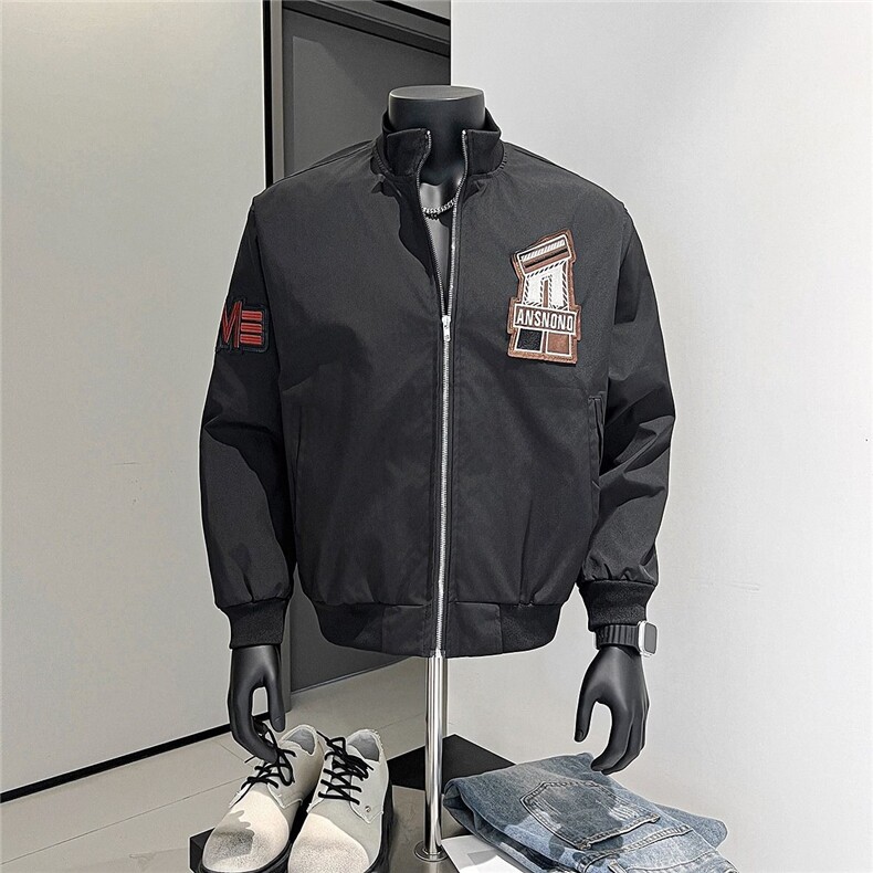 W610-P68秋季新款美式贴标刺绣棒球服夹克时尚痞帅飞行服外套,男装夹克,星座911-1