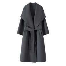 2025年秋季通勤长袖宽松时尚大翻领可脱卸腰带呢子外套,女装毛呢外套,织美生, 2025年秋季通勤长袖宽松时尚大翻领可脱卸腰带呢子外套,女装毛呢外套,织美生,