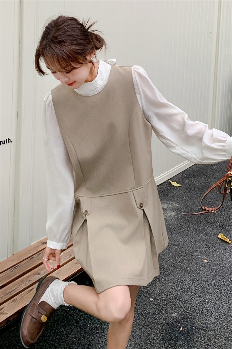 现货新款衬衫背心裙套装25023P155K238,女装套装/套裙,2D035