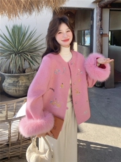 现货新款2183-P390-K596双面羊绒带袖毛狐狸毛可脱，女装双面呢大衣，网红馆