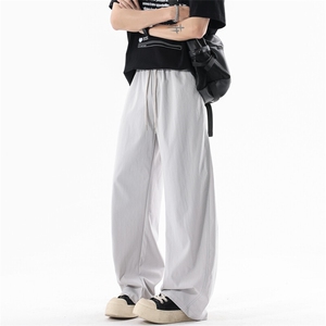 现货 夏季新款休闲裤男宽松冰丝裤纯色弯刀裤 K3515-P45 控68图片
