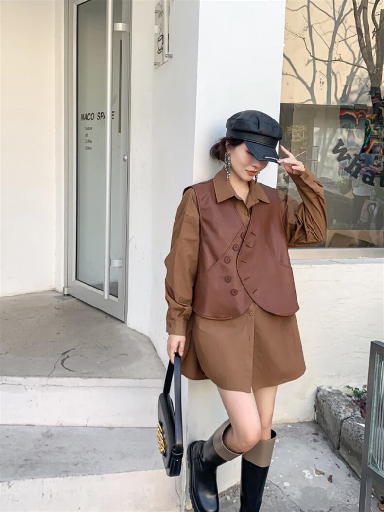 爱美欧，秋装现货，皮马衬衣两件套，其它，爱美欧