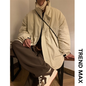 冬季潮牌日系纯色简约加绒加厚保暖防寒休闲棉服外套MY9079-P100图片