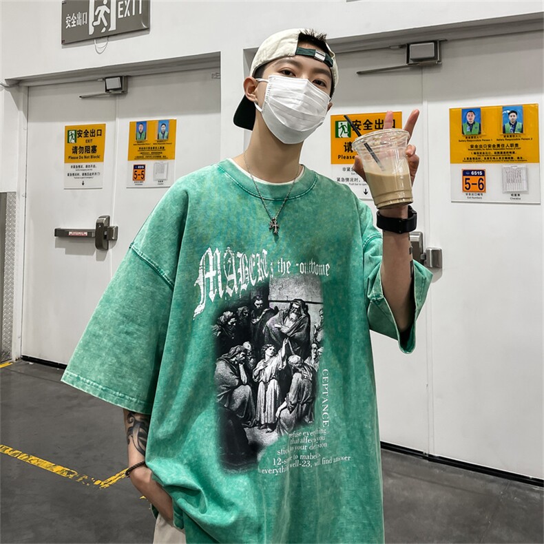 复古水洗短袖TX2333-P40重磅高品质圆领上衣,男装T恤,电商B359