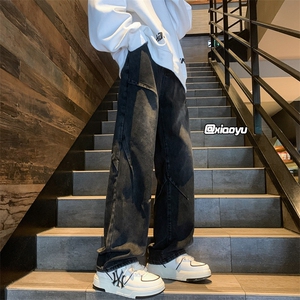 XZ616 秋季新款复古设计感牛仔裤休闲长裤 TY969 P65控78图片