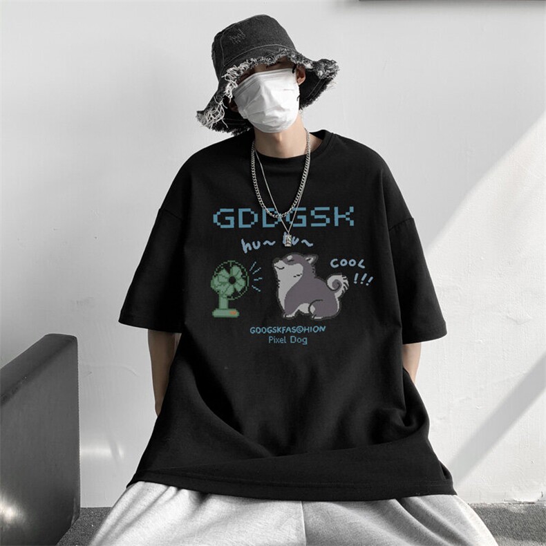 夏季新款内景创意卡通短袖T恤男潮宽松体恤衫,男装T恤,电商B316