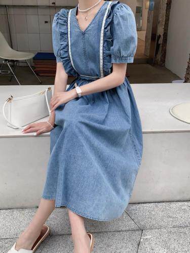 公主风牛仔连衣裙，女装连衣裙，肆尔