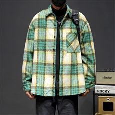 男士大码休闲格子毛呢衬衫加厚男士外dsa012jk100p100，男装衬衫，星座415A（原A012）