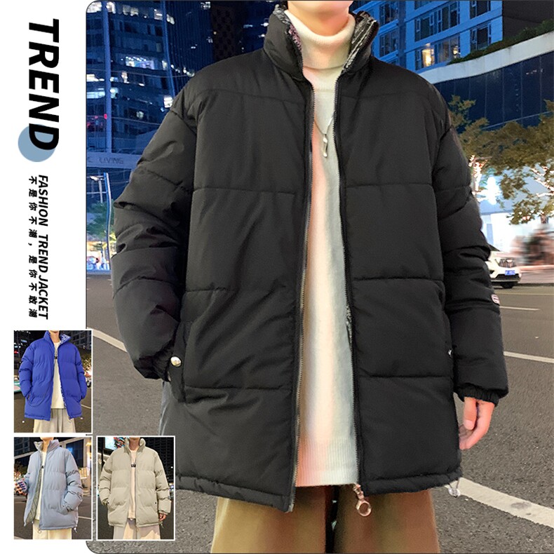 青少年男休闲宽松立领双面穿棉衣面包服棉袄港风男装MY3090P70图片