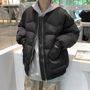 冬季新款ins加厚面包服棉衣男韩版宽松bf风棒球领保暖棉服外套潮图片