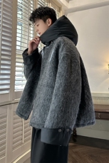 2025秋冬原创可拆卸加厚连帽纯色棉衣男外套A071-Y58-P138，男装棉衣，电商A071