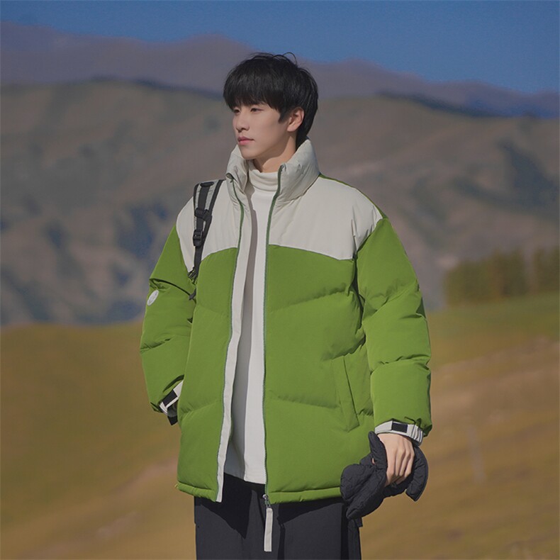 港风潮牌新款拼色立领棉服潮流保暖棉衣M071-P85控118,男装棉衣,星座717