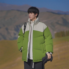 港风潮牌新款拼色立领棉服潮流保暖棉衣M071-P85控118，男装棉衣，星座717