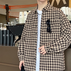 春装新款翻领夹克小香风衬衫男潮上衣百搭外套5760P45，男装夹克，电商A056