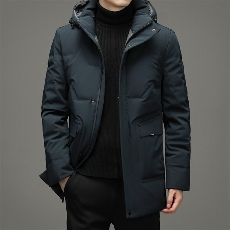 S803钱塘2020-2中年男士冬季厚款连帽商务休闲简约羽绒服P293，男装羽绒服，钱塘207-2