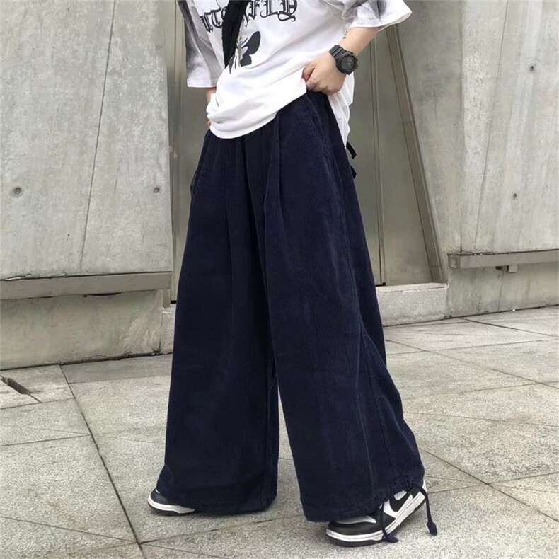 垂感灯芯绒裤子男士潮牌高街秋款宽松直筒休闲长裤港风G7054-p35,男装休闲裤,星座1008