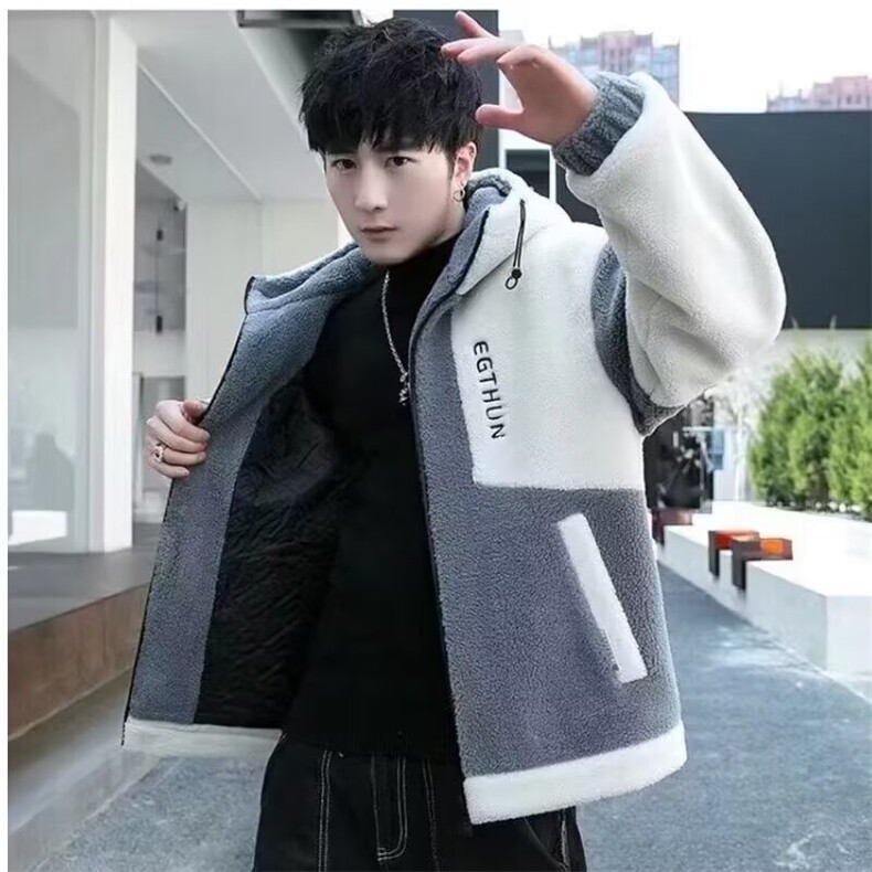 【量大价格可谈】美式摇粒绒男女冬加绒加厚连帽棉服 SYR03 P48图片
