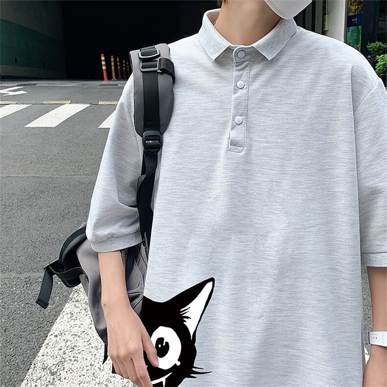 PL57035-P35翻领短袖polo衫男大码胖子半袖t恤男有领保罗衫模特,男装Polo衫,电商A040