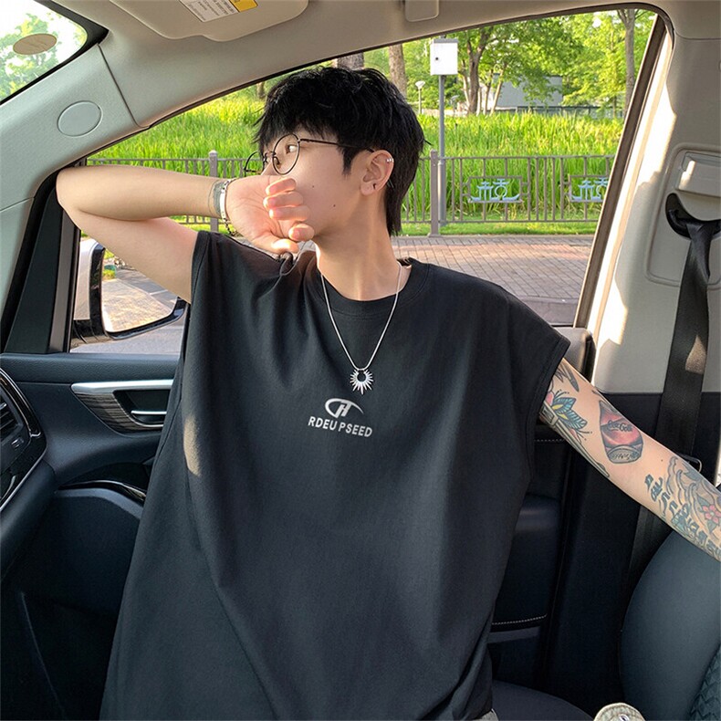 可48小时发货支持抖音得物来样二开240克重磅美式纯棉背心无袖t恤，男装背心/马甲，电商A486