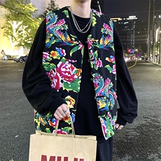 MJ203秋装新款东北大花盘扣马甲大码男女装学生青少年棉衣坎肩潮，男装背心/马甲，星座115A(原星座507）