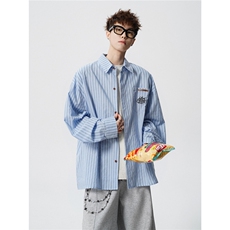 现货CS1163-特P53新款百搭条纹大码男衬衫，男装衬衫，电商A059