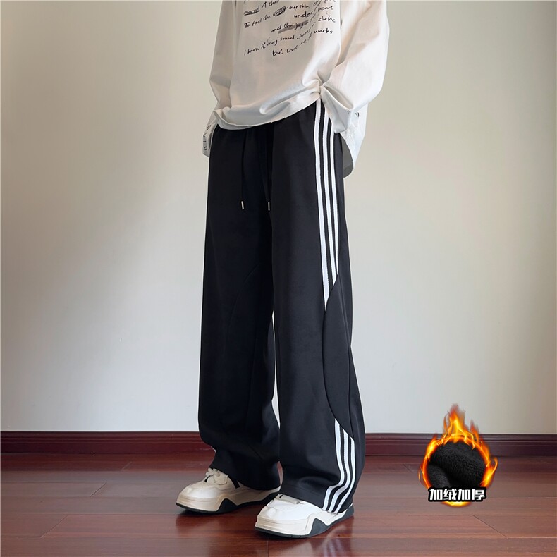 冬季加绒潮流扎染条纹拼接宽松休闲脏脏裤B315-K109JR-特p45控88,男装休闲裤,电商B315