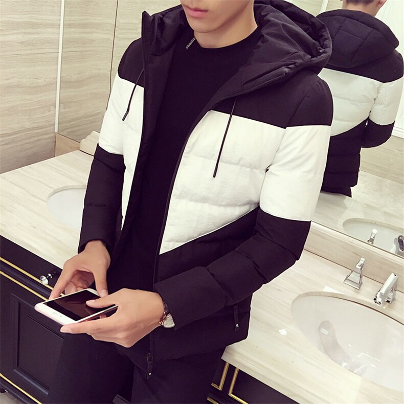 2021新款加厚棉袄拼接连帽外套男青年棉服A313/MY33/P125168,男装棉衣,电商A313