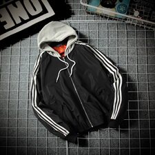 A003-927-P50秋冬季新品拼接连帽夹克男外套韩版日系铁框，男装夹克，电商A003