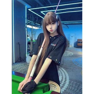 H0515-p35 高品质刺绣设计感T恤 男女同款情侣T恤图片