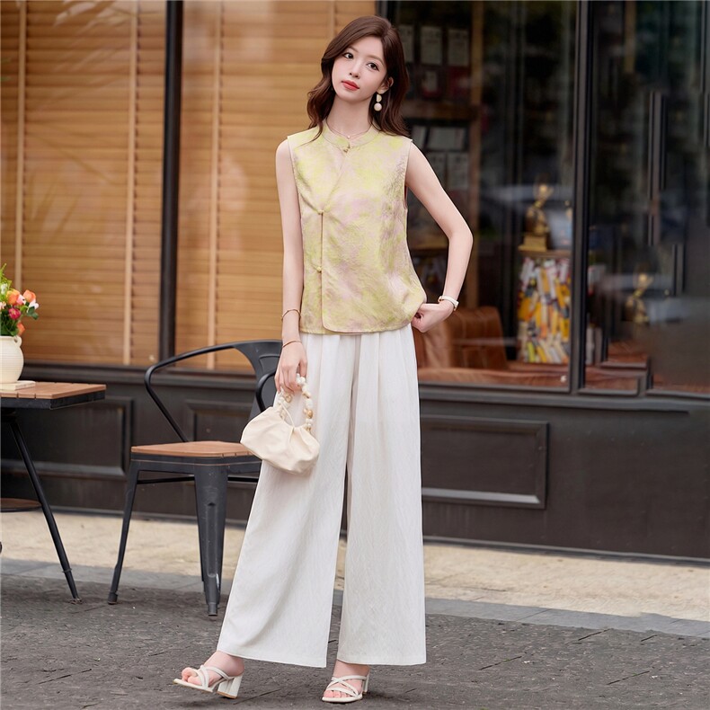2026年夏季新中式马甲裤子套装女,女装套装/套裙,依路服饰