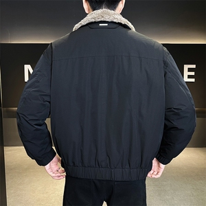 90新标冬季可脱卸羊毛翻领白鸭绒羽绒服保暖面包服YR5660-P289图片