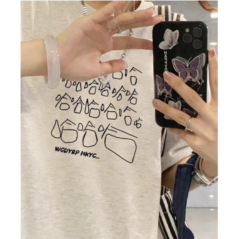 五分袖情侣纯棉圆领短袖字母印花垂感休闲个性TD041,男装T恤,星座1116A（原606A-3）