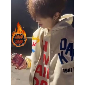 潮牌字母刺绣棒球服外套男女春秋季新款夹克 J10300图片