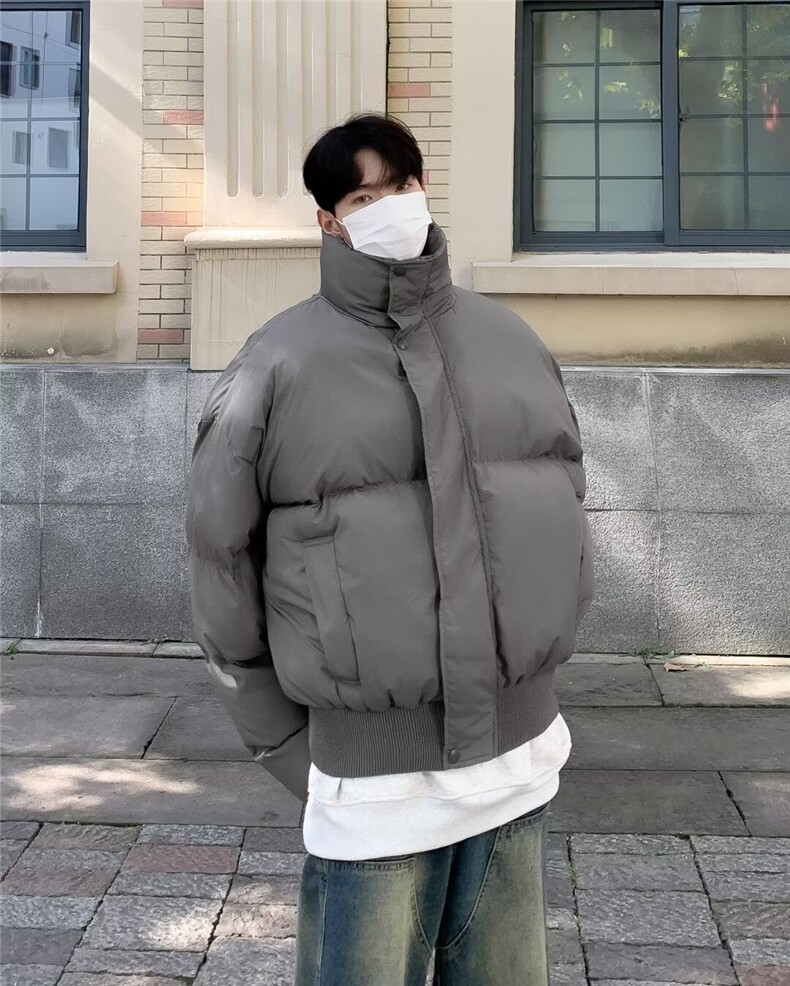 重磅简约立领短款棉服外套男宽松冬季加厚休闲短款棉衣潮牌百搭,男装棉衣,星座410-6（原星座1304-1）