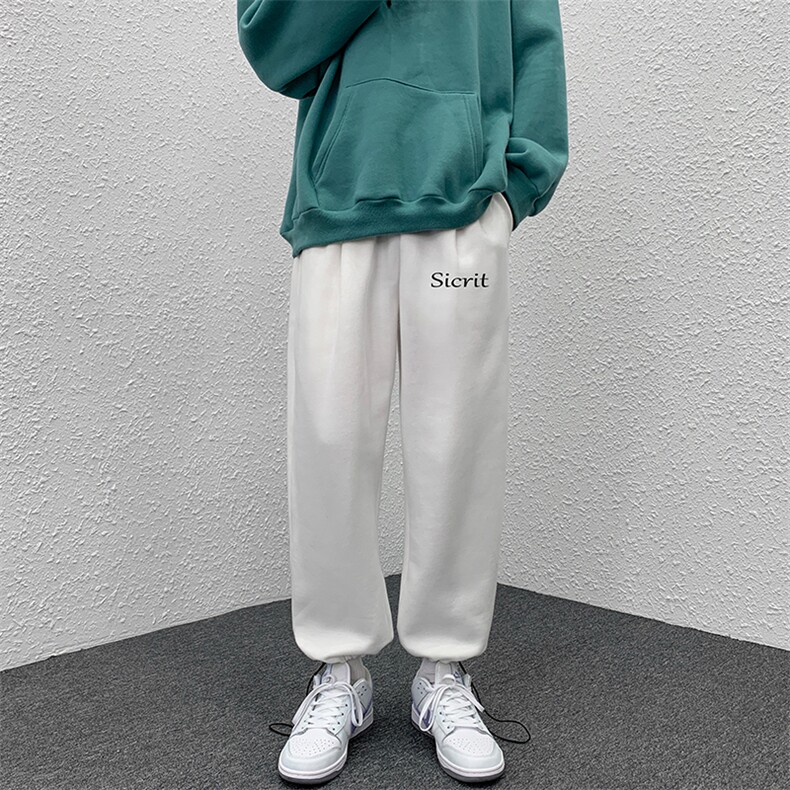 K13098-P35加绒-P45可束脚加厚加绒运动裤男大码宽松直筒卫裤男，男装休闲裤，电商A040