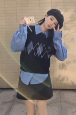 《现货新品》2024春装新款时尚简约气质优雅衬衫马甲两件套，女装衬衫，浙宝220
