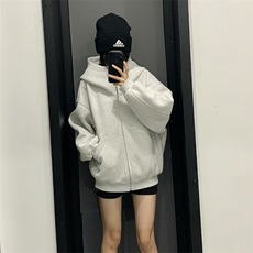 抖音得物高品质25秋冬美式高街宽松结构防风高领连帽卫衣外套W60，男装卫衣，电商A486