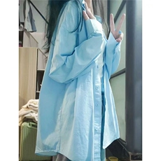 拉夏贝尔克莱因蓝色长袖衬衫女夏季2025新款防晒衬衣外套上衣，男装防晒衣，星座506A